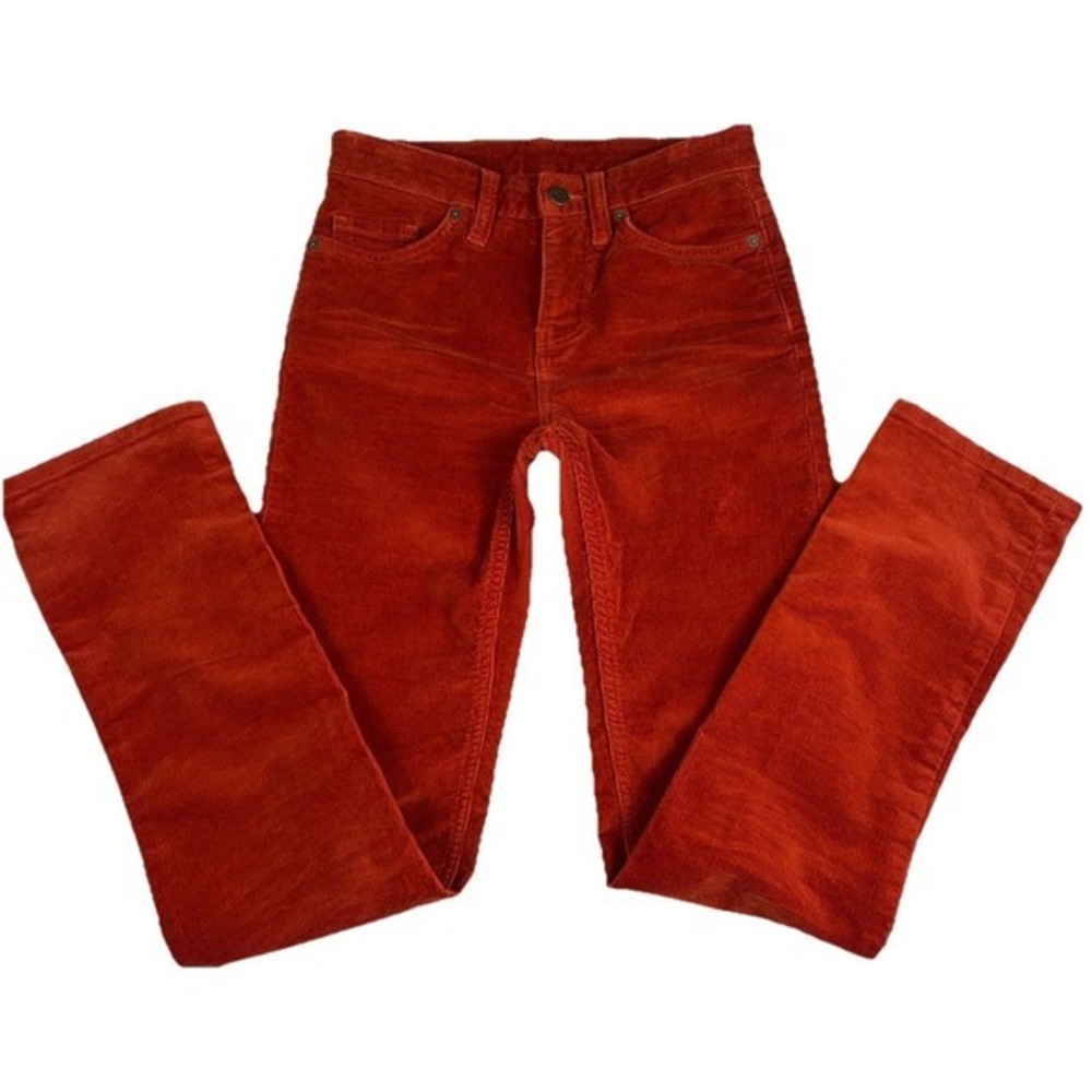 Patagonia Corduroy Pants Women's Orange Organic Cotton Size 24 Flare Leg